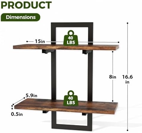 Bamworld Floating Shelves for Wall Planters Indoor Hanging Plant Shelves - Image 2