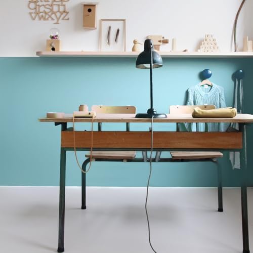 Teal Blue Peel and Stick Wallpaper 15.7"x196" Solid Colour Contact Paper Modern - Image 4