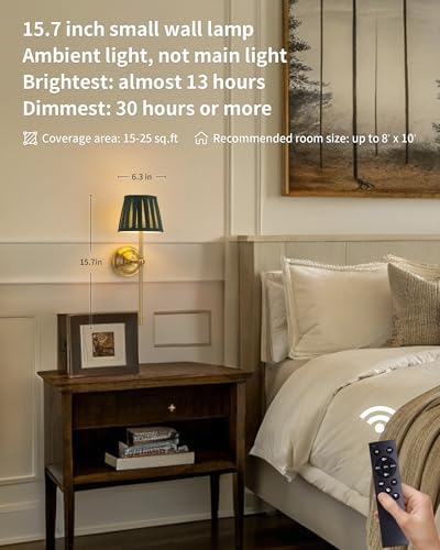 KDG Gold Cordless Wall Sconces Set of 2 - Image 2