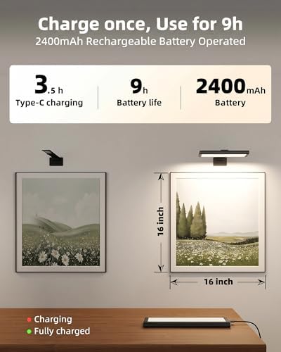 EZVALO Picture Light for Wall, Rechargeable 2400mAh Lights Wireless - Image 3