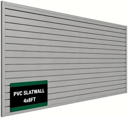 Slat Wall Paneling 4x8 ft Garage Organizer Storage Systems, Heavy Duty PVC by VDTEB