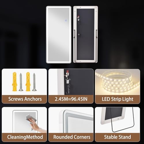 Large Led Mirror Full Length 24x 65 Inch Tempered Glass - Image 7