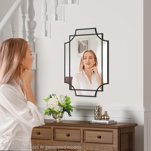 24x32 Inch Bathroom Mirrors for Over Sink, Framed Mirrors for Wall Black - Image 5