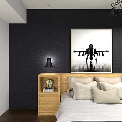 MelunMer Black Silk Wallpaper Peel and Stick Removable Textured 15.7"x512" - Image 6