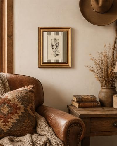 Gold Framed Wall Art, Funny Western Cowgirl Bathroom Canvas Prints, Cowgirl - Image 6
