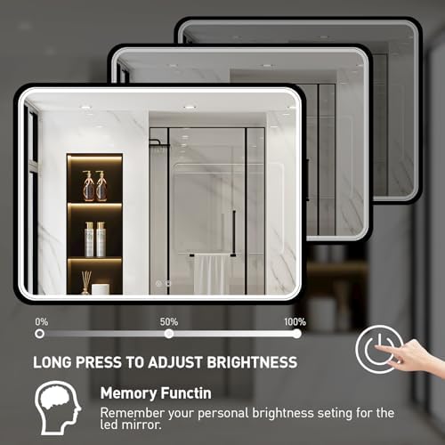 LED 43x36 Inch Lighted Bathroom Mirror, 3 Color - Image 4