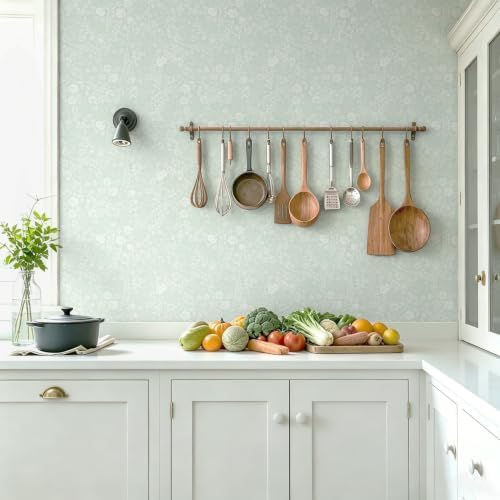 Guvana Sage Green and White Peel and Stick Wallpaper Floral Wallpaper Slef - Image 5