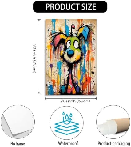 Colorful Cat Face Poster Pop Art Animal Print Canvas Wall Art - Image 3