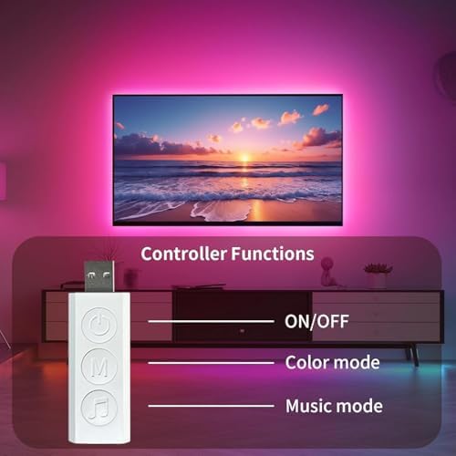KSIPZE LED Lights for TV, 16.5ft TV led Backlight for 45-75 Inch TVs RGB TV - Image 2
