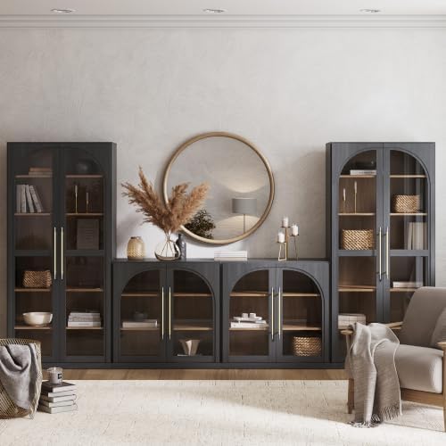 BELLEZE Jagger 128" Wall Unit 4-Piece Modular TV Stand - Image 5