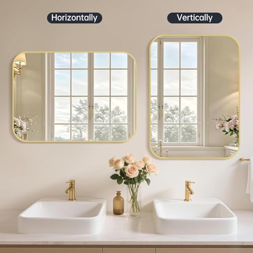 Gold Bathroom Mirror for Over Sink, Modern Decorative Vanity Mirror for Living - Image 6