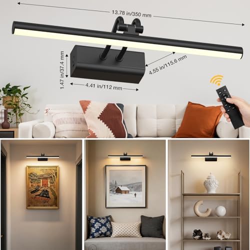 Battery Operated Picture Light for Wall, RF Remote Control - Image 2