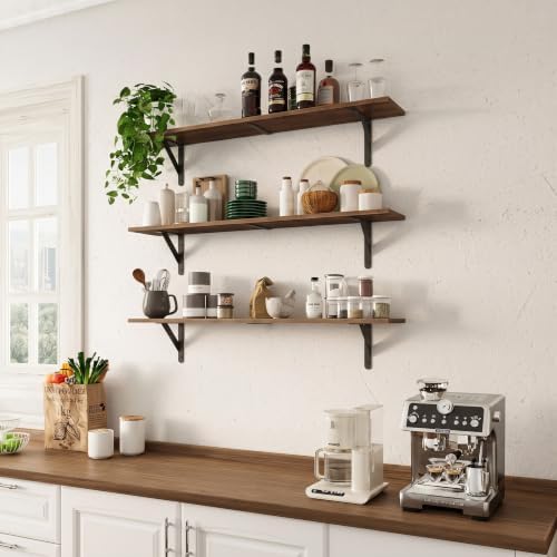 WOPITUES Long Wall Shelves 40″W x 8″D, Floating Book Shelves Max Load 65lbs - Image 2