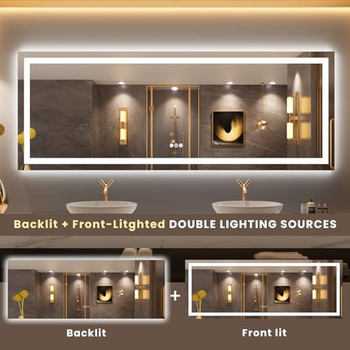 LOAAO 84"X32" LED Bathroom Mirror - Image 5
