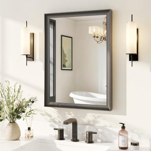 USHOWER 22x30 Inch Black Bathroom Mirrors by USHOWER
