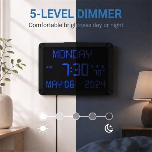 Mesqool 11.5-Inch Large Digital Wall Clock - Image 4