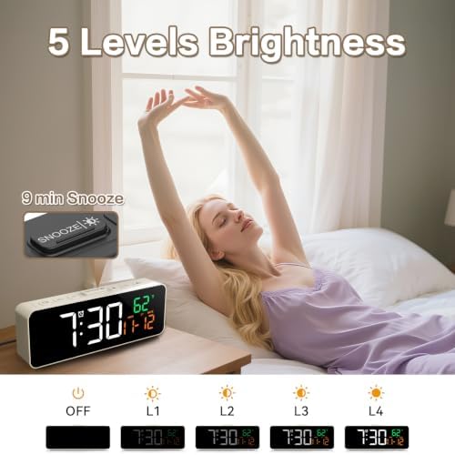 Netzu 3-in-1 Digital Clocks for Living Room, Small & Compact Alarm Clock - Image 5