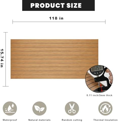 3D Wall Panels Peel and Stick – 15.74"x118" PVC FauxWood Grain Texture - Image 2