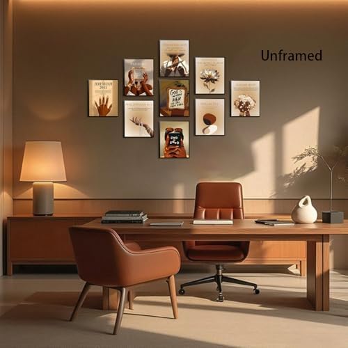 XIANGRUI Black Girl Wall Art Set of 9, Christian Inspirational Bible Verse - Image 5