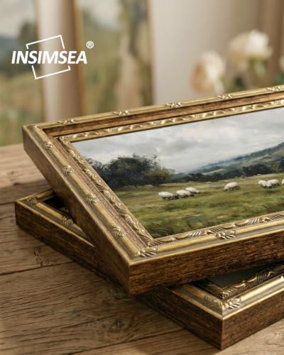 InSimSea Vintage Landscape Wall Art, Sheep Grazing Field Painting Prints - Image 2