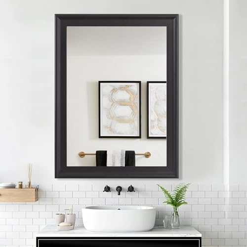 Black 30 x 40 Inch Rectangle Vanity Wall Mirror - Image 2