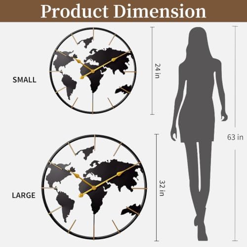 Large World Map Wall Clock - Image 2