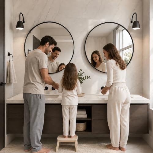 USHOWER 2 Pack 30 Inch Round Bathroom Mirrors - Image 4