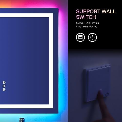 LOAAO 20"X28" RGB LED Bathroom Mirror - Image 6