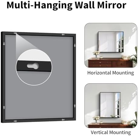 Koonmi Black Bathroom Mirror for Over Sink, Metal Framed 30"x22" Wall Mirror - Image 5