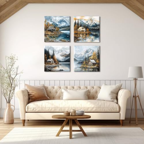 Mountain Wall Art for Living Room Fall Forest Wall Decor National Park Poster - Image 2