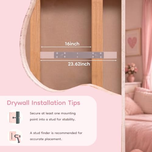 24in Pink Floating Wall Shelves, Display & Storage - Image 6