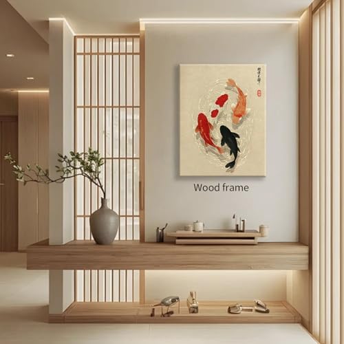 Japanese Koi Fish Canvas Poster Trendy Animal Aesthetic Wall Art 24x36 inch - Image 6