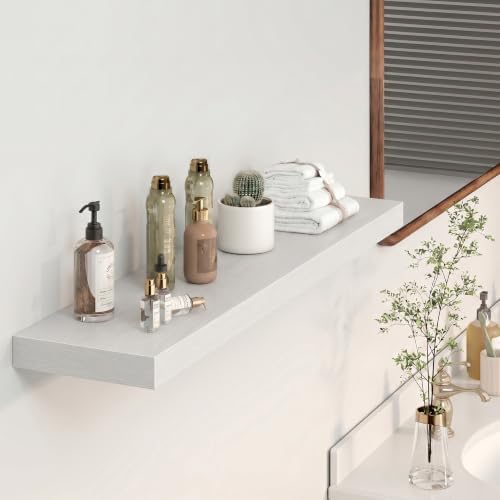 Heimlove Floating Shelves 39.4" W x 9.3" D White Set of 2 - Image 6