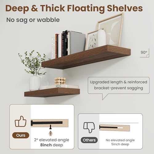 30 Inch Floating shelves for Wall, 8 Inch Deep, Invisible Brackets - Image 4
