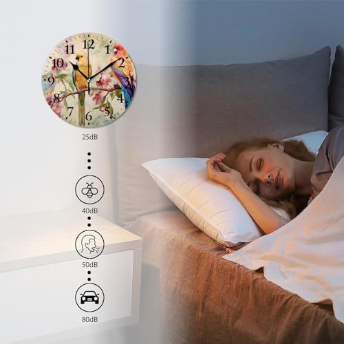 Round Analog Wall Clocks Non-Ticking Silent Clock Battery Operated Clcoks - Image 4