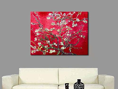 Wieco Art Large Red Almond Blossom Tree Vincent Van Gogh Paintings Reproduction - Image 2