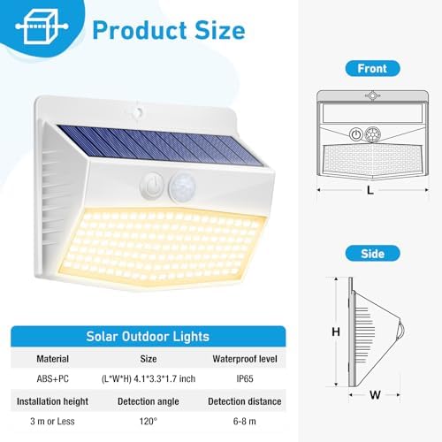 Peasur 8 Pack Solar Motion Sensor Lights Outdoor Waterproof - Image 6
