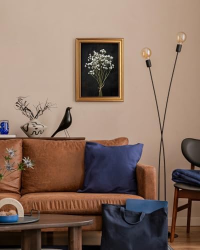 VIYYIEA Vintage Gold Framed Wall Art, Retro Dark Dried Wildflower Canvas - Image 5
