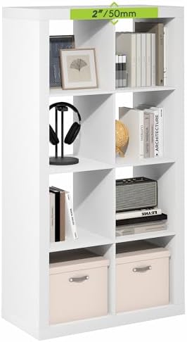 Furinno Cubicle Book Shelf, 8-Cube 2-Inch Super Thick Frame Bookshelf, by Furinno-FitsYourSpaceFitsYourBudget