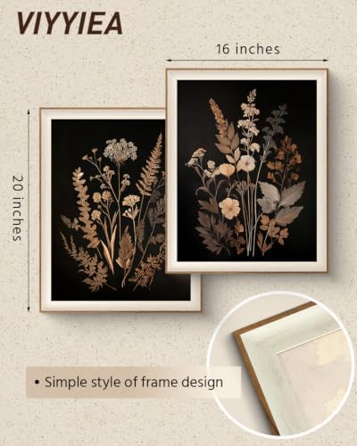 VIYYIEA Framed Rustic Botanical Wall Art Set - Image 5