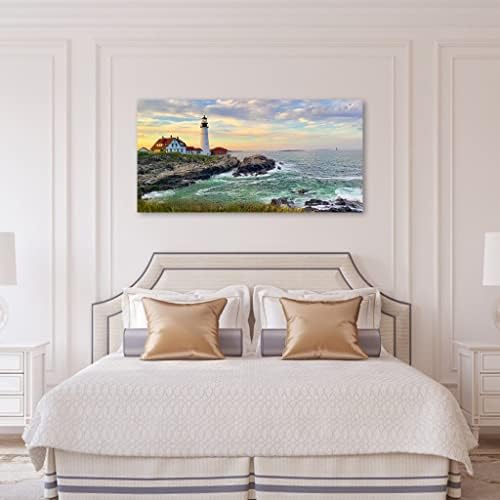 tigeridge Sunset Lighthouse Canvas Wall Art - Image 6