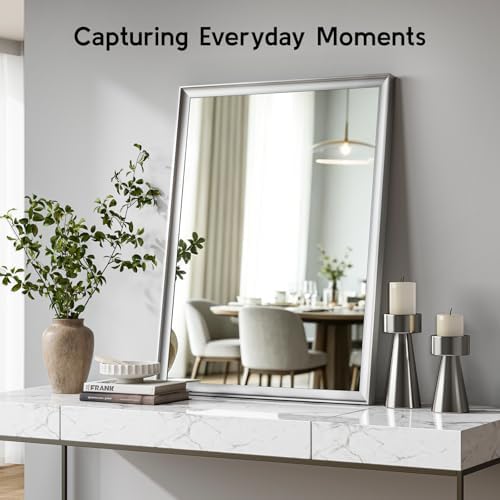 Brushed Nickel Bathroom Mirror 30x40 Inch - Image 5