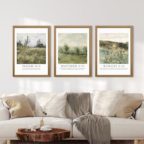 Christian Bible Verse Wall Art Decor Scripture Floral Canvas Painting Jesus - Image 7