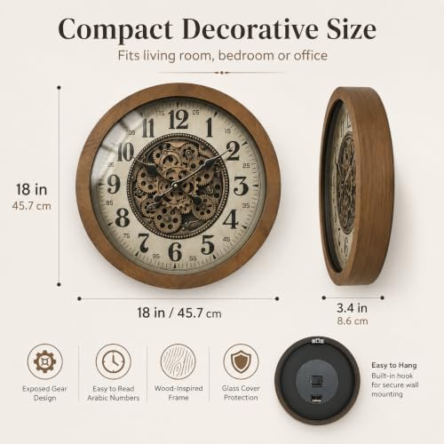 Large Real Moving Gears Wall Clocks - Image 3