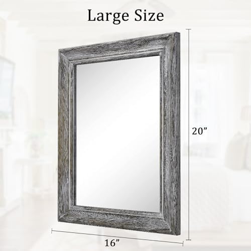 Wooden Mirror with Rectangle Framed Rustic Hanging Mirrors - Image 6