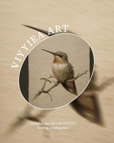VIYYIEA Gold Framed Vintage Wall Art, Hummingbird On Branch, 12x16 inch - Image 4