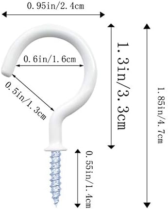 yuntop 12 Pack Vinyl Coated Ceiling Hooks, Screw-in Mug Hooks - Image 3