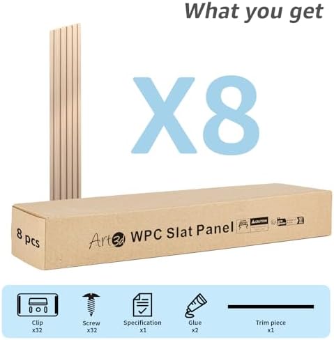 Art3d 108 x 6 Inch WPC Wood Slat Wall Panels, 3D Wall Accents - Image 3