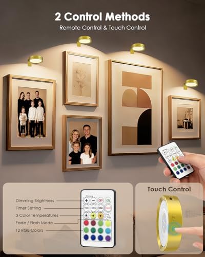 Picture Lights for Wall, Rechargeable Battery Magnetic Wall Lights - Image 5