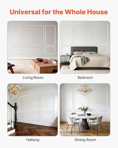 VEVOR Wall Molding 3 Pack, Wainscoting Panels Kit, Lightweight Paintable - Image 7